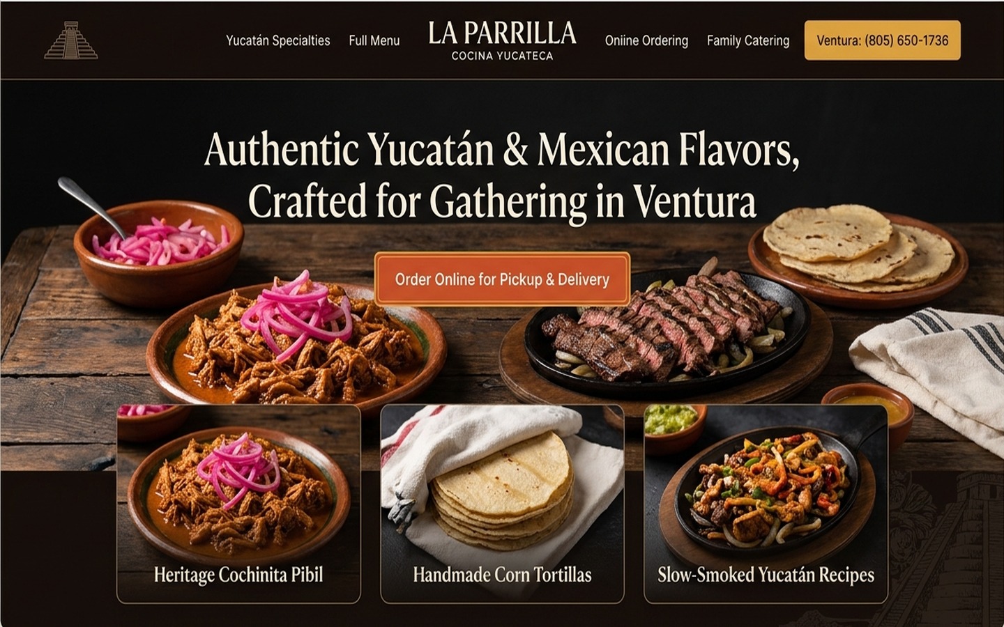 Proposed La Parrilla Ventura homepage preview